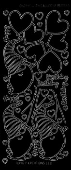 Gnome with Balloons Outline Sticker Gnome with Balloons Outline Sticker