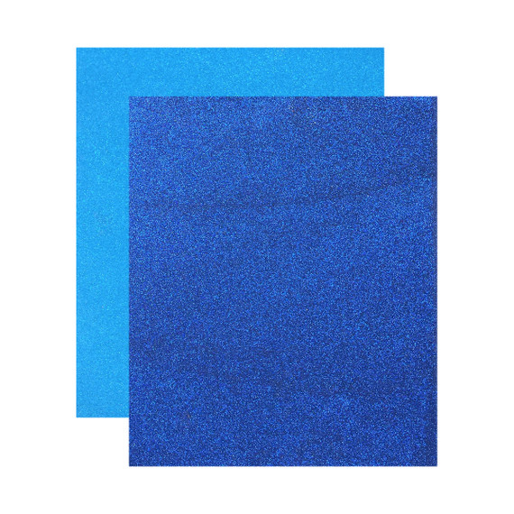 Micro Fine Glitter Paper, Canadian Blue/Royal Blue, 5" x 6", 2 Sheets
