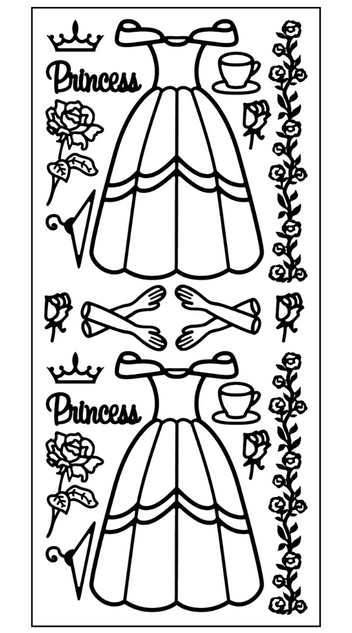 Golden Princess Outline Sticker