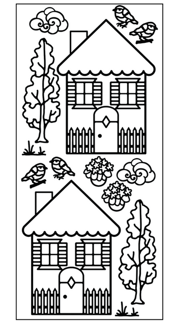 Cottage Outline Sticker
