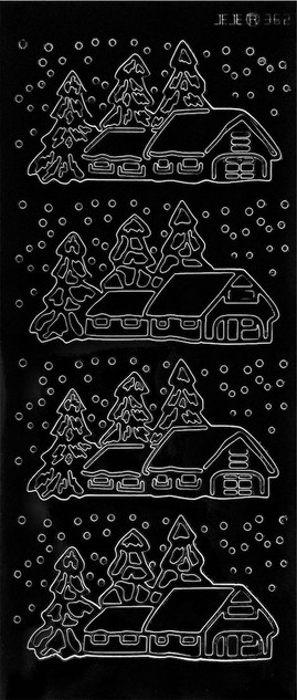 Snowy Cabin Outline Sticker