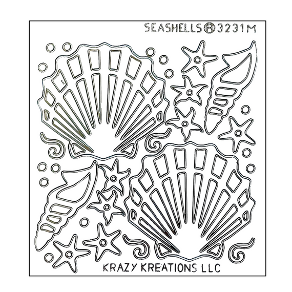 Seashells Mini Sticker, White