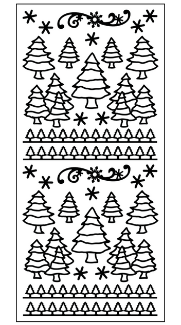 Xmas Trees Outline Sticker