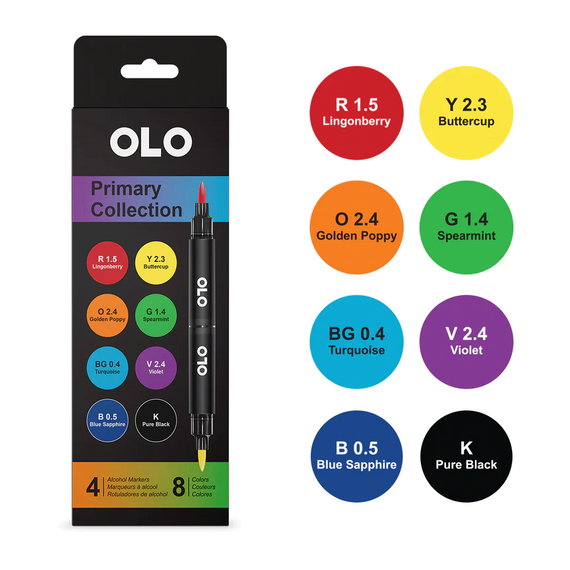 Rite Art Alcohol Marker Set, Primary Colors (12 pack) - Krazy Kreations