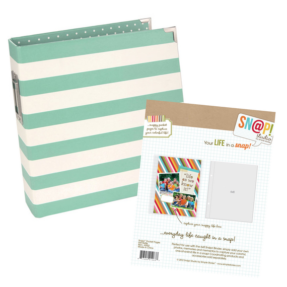 Simple Stories Snap Studio 6x8 Designer Binder, Robins Egg - Krazy Kreations