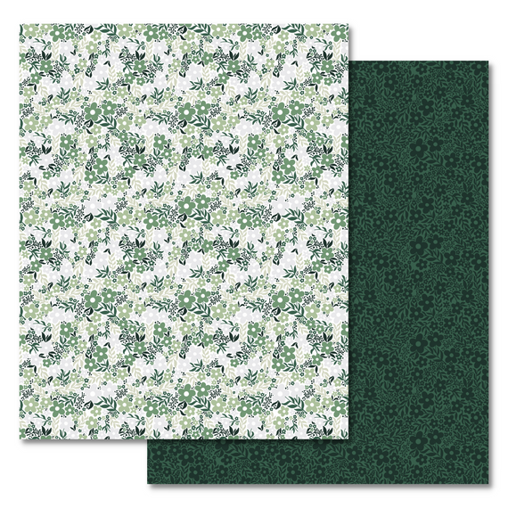 BULK Pretty Flowers Paper -  Green Floral, 8.5x11