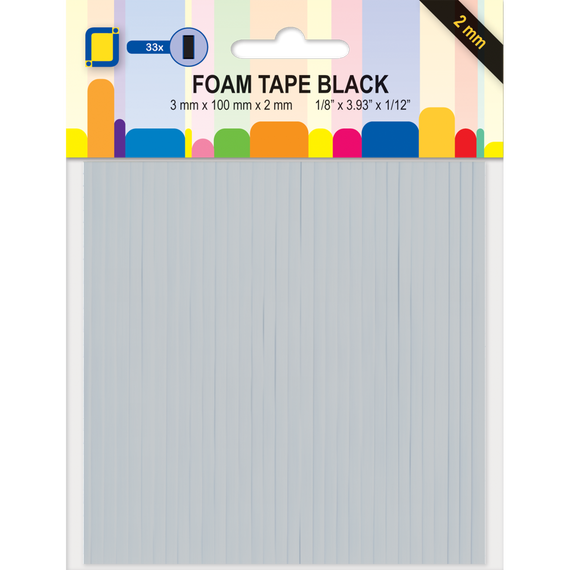 Double-Sided Adhesive Foam Strips, Black