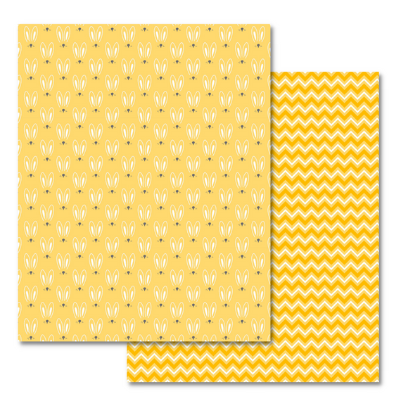 BULK Hello Spring Paper - Bunny Ears & Yellow Chevron, 8.5x11