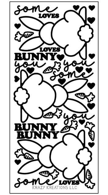 Some Bunny Outline Sticker