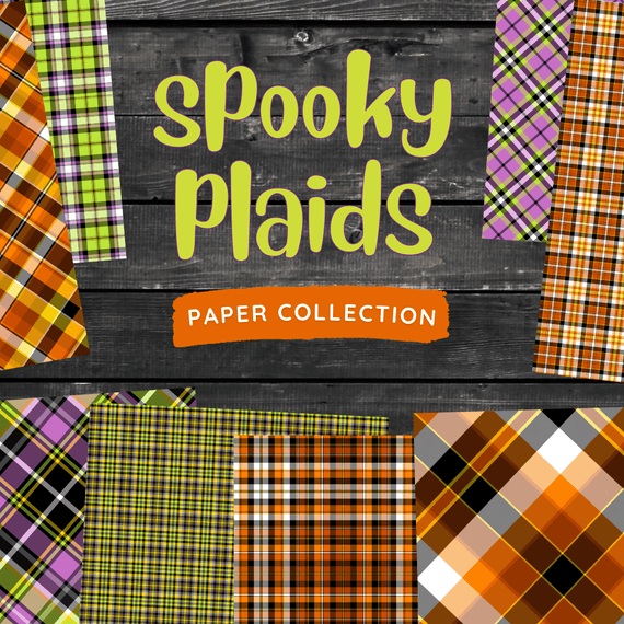 Spooky Plaids Paper Collection, 8.5x11, 12pc