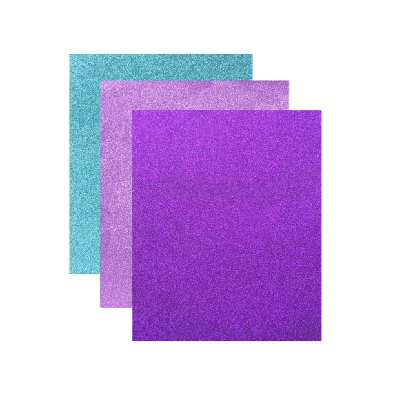 Ice Blue, Lavender, Purple Glitter Paper