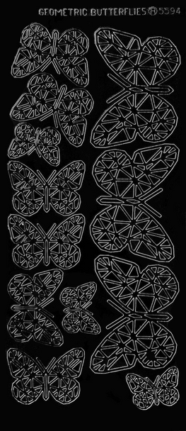 Geometric Butterflies Outline Sticker