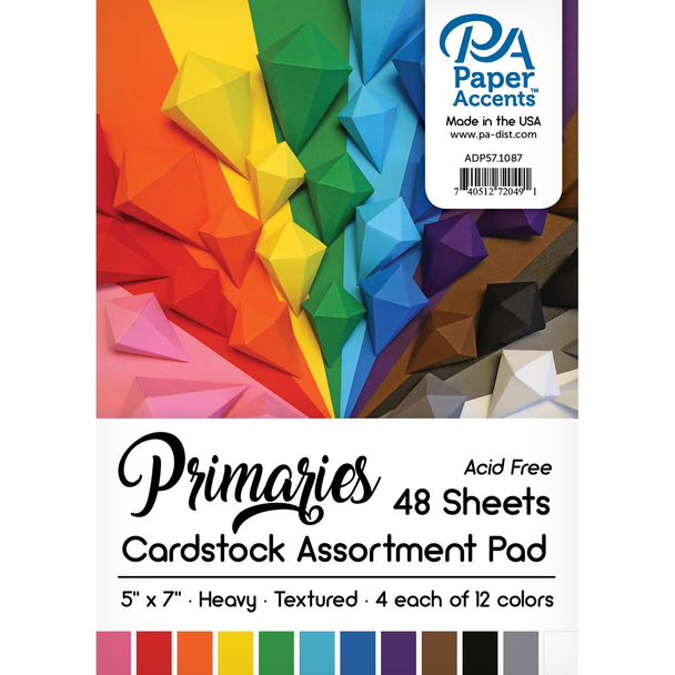 Primaries Cardstock Assortment Pad, 5x7, 48pc