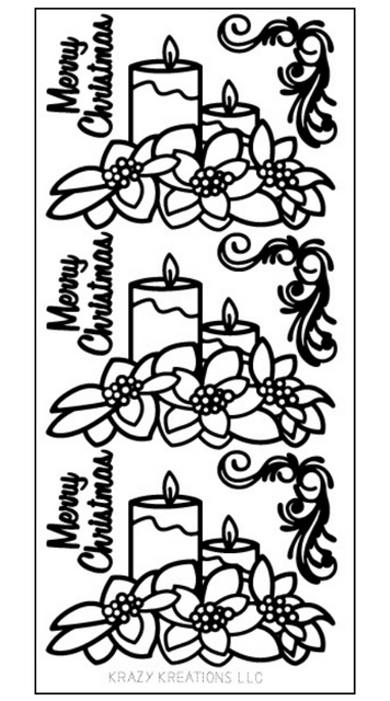 Holiday Candles Outline Sticker
