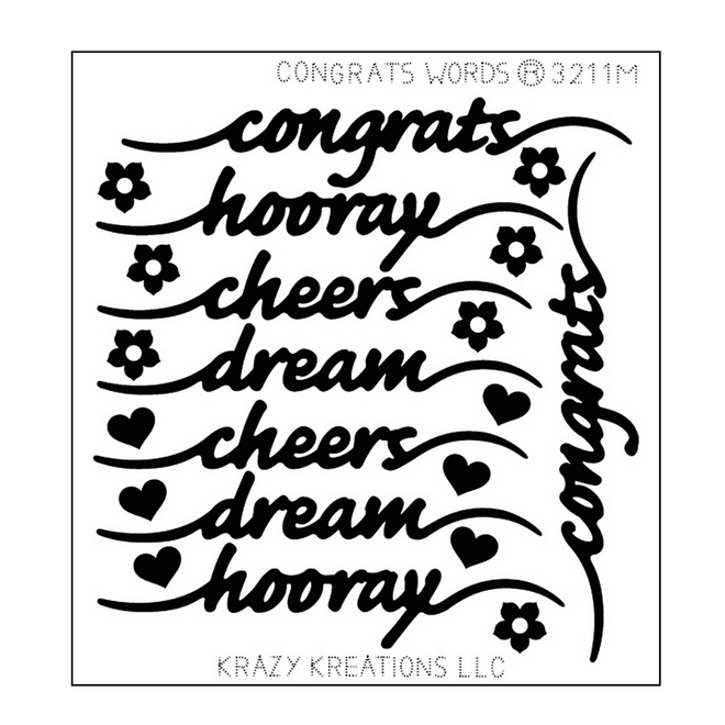 Congrats Words Sticker - Mini