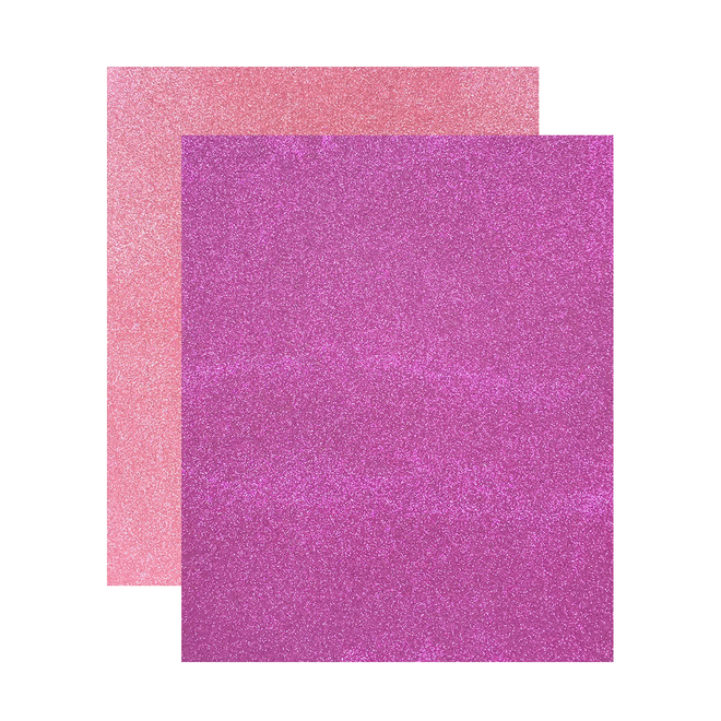 Micro Fine Glitter Paper, Pink/Rose,  5" x 6", 2 Sheets