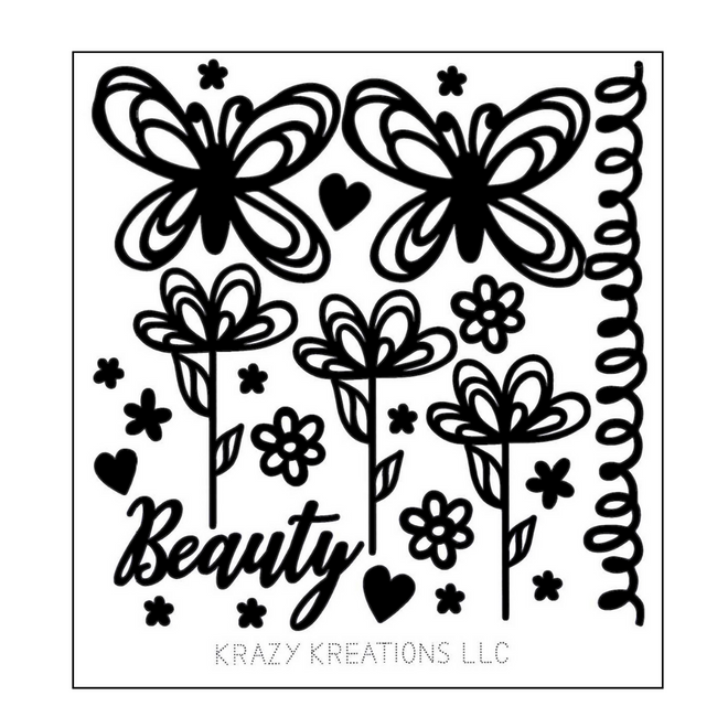 Butterfly Scribble Mini Outline Sticker