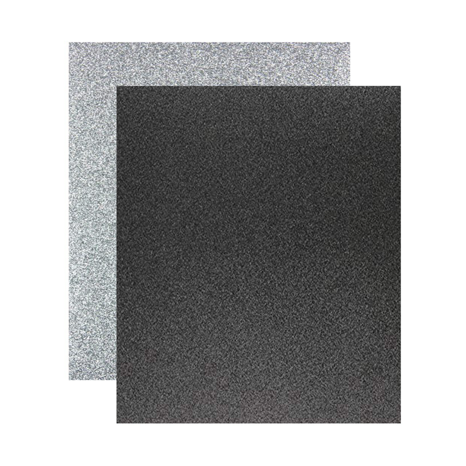 Micro Fine Glitter Paper, Black/Silver 5 x 6, 2 Sheets - Krazy Kreations