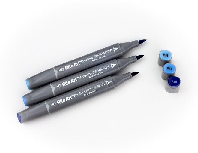 Rite Art Alcohol Marker Set, Blues 2 (3pc)