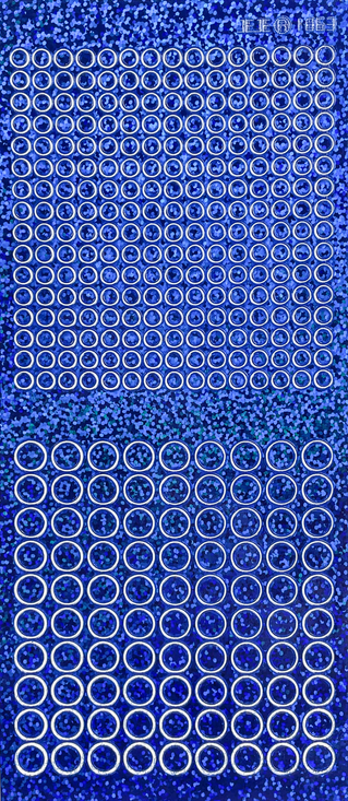 Dots Sticker, Holographic Dark Blue