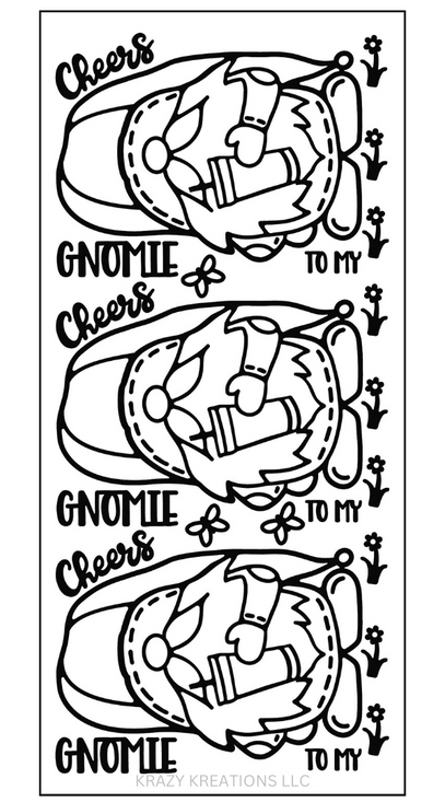 Cheers Gnomie Outline Sticker