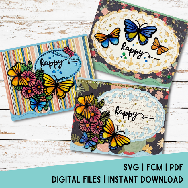 Elegant Edge Card Bundle - SVG, FCM & PDF Digital Cut Files