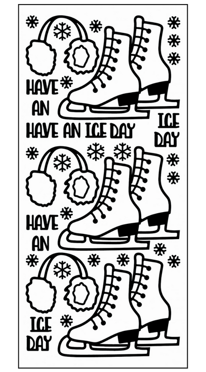 Ice Skates Outline Sticker