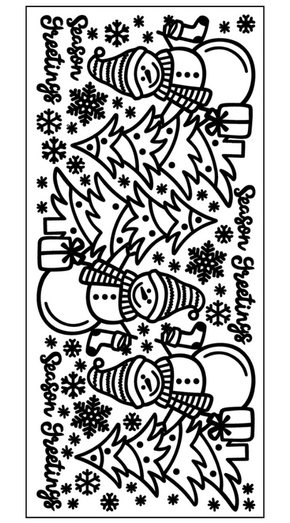 Tree Snowman Outline Sticker