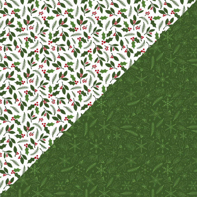 BULK Magical Christmas Paper -  Holly / Green Twigs , 8.5x11