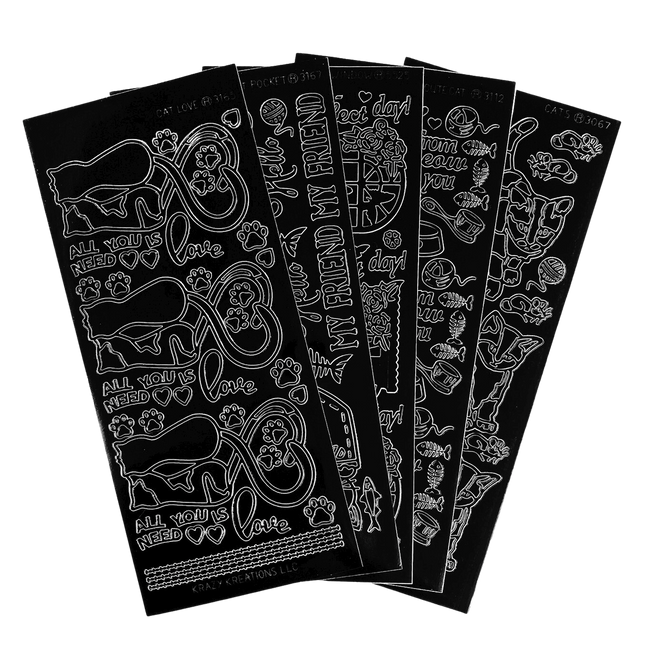 Cat Outline Sticker Bundle