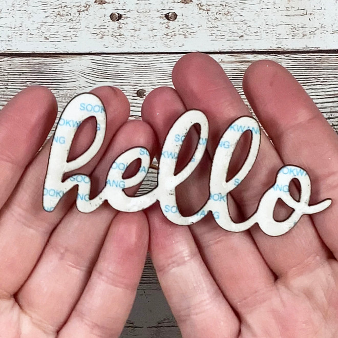 Chipboard Words (with Adhesive) - Hello, Friend, Sweet, 6pc