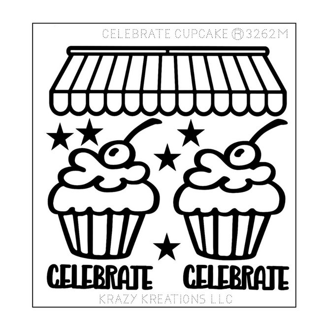 Cupcake Celebrate Mini Outline Sticker