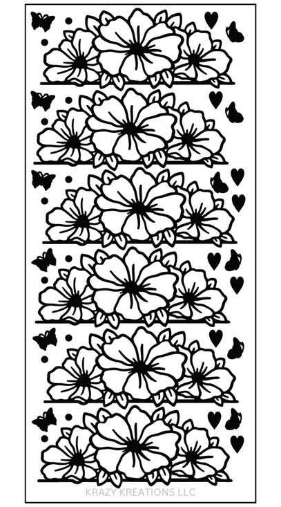 Split Flowers Outline Sticker