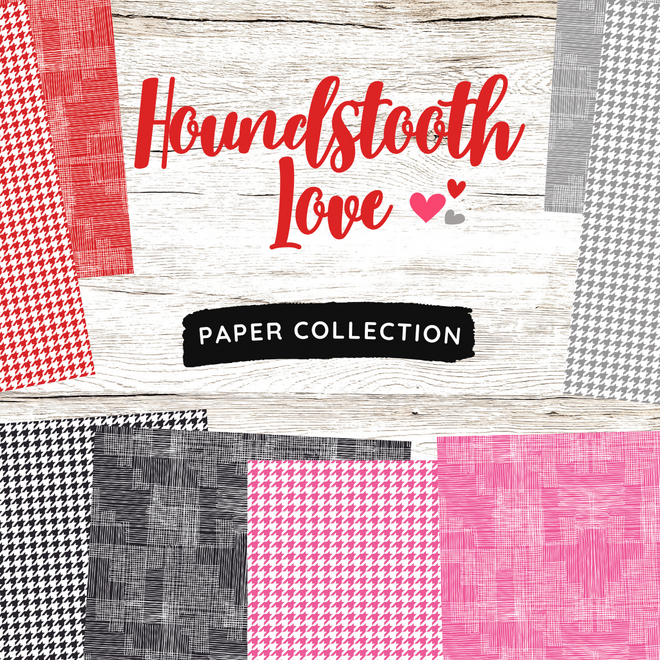 Houndstooth Love Paper Collection, 8.5x11, 12pc