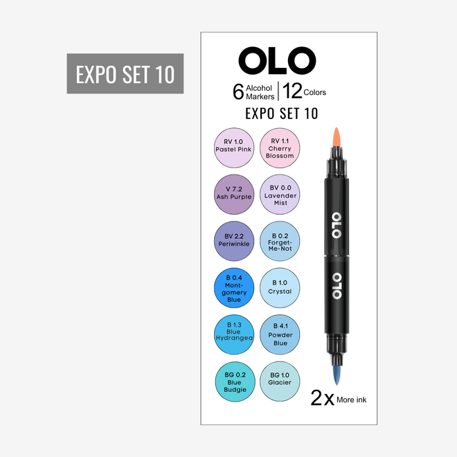 OLO 6pc Alcohol Marker Set, EXPO 10