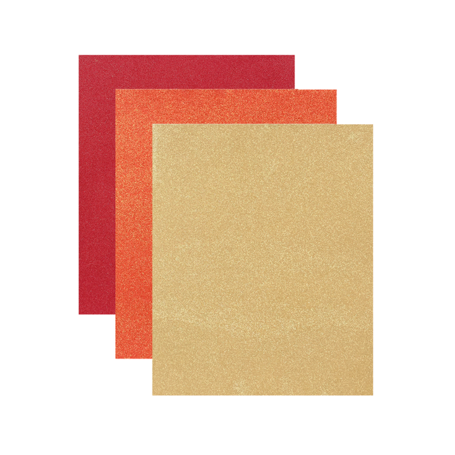 Fire Red, Orange, Sahara Glitter Paper