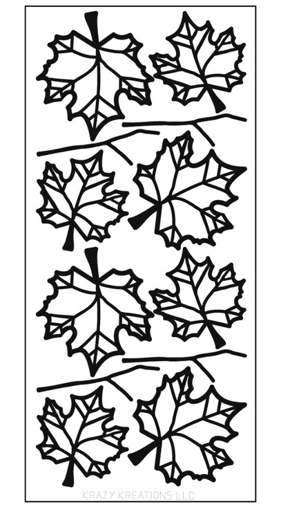 Maple Leaves Outline Sticker