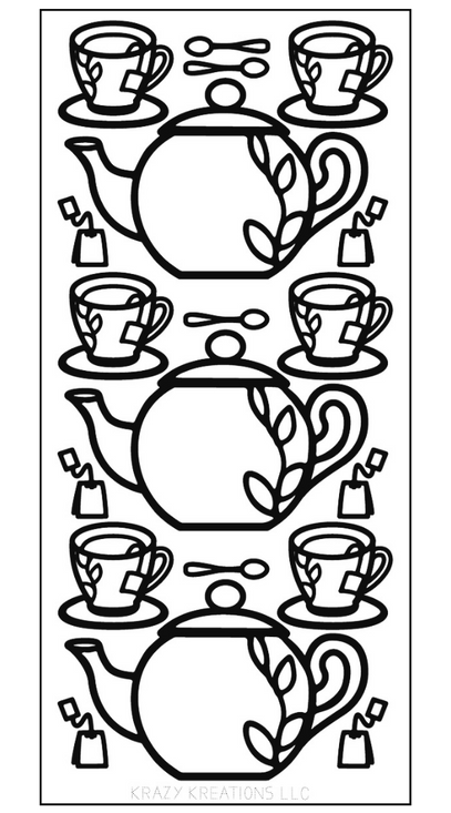 Tea for Two Outline Sticker