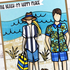 Paper Doll Outline Sticker, Beach Happy Boy