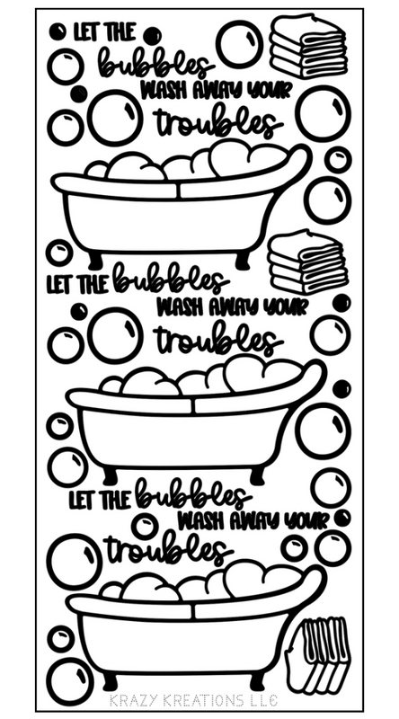 Bubbles Outline Sticker - Krazy Kreations