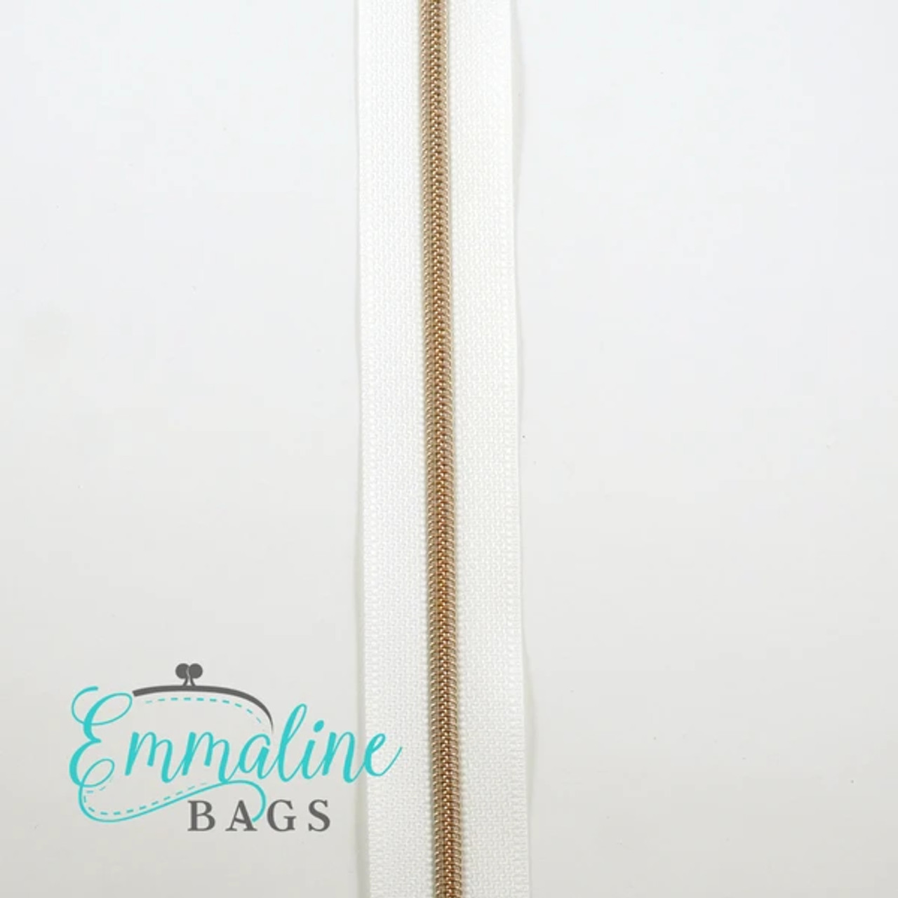 Emmaline #3 Zippers-by-the-Yard - Black with Copper