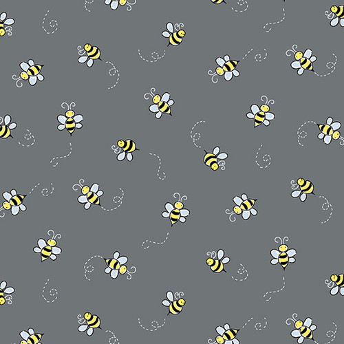 Bumble Bee in Dark grey for Andover Fabrics.