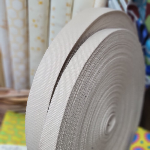 Cotton/Poly Webbing in Cream 1" & 1.5" - by the meter