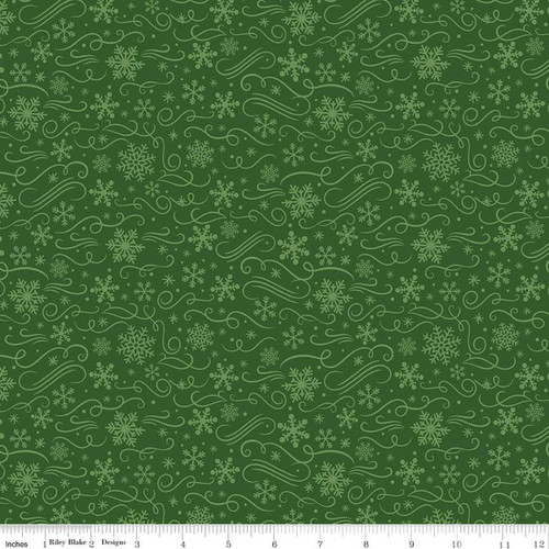 Snowflakes Green - The Magic of Christmas - Riley Blake Designs