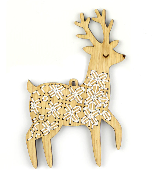 Reindeer Stitched Ornament Kit by Kiriki Press