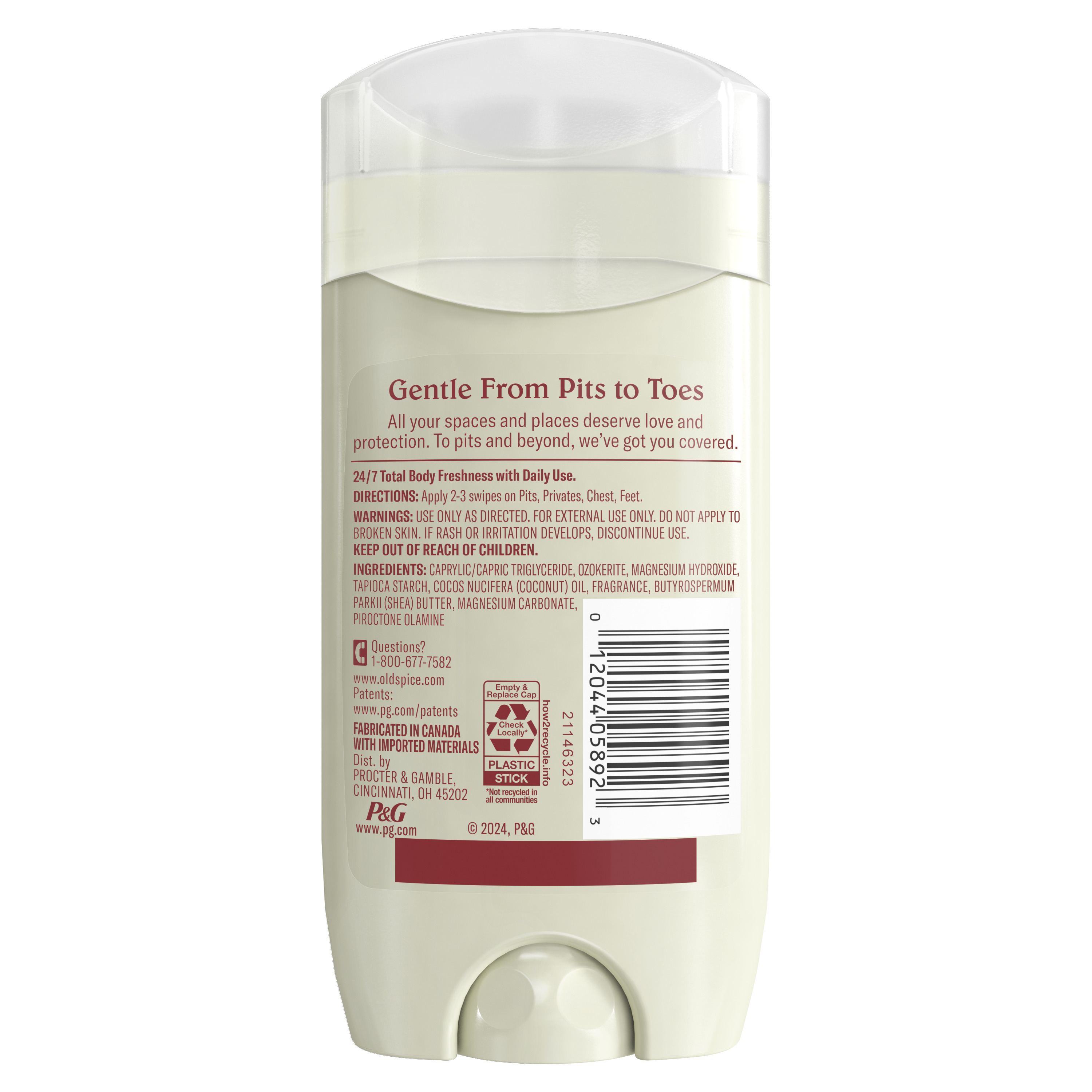 Old Spice Whole Body Deodorant Aluminum Free Vanilla Shea Butter 3 Oz