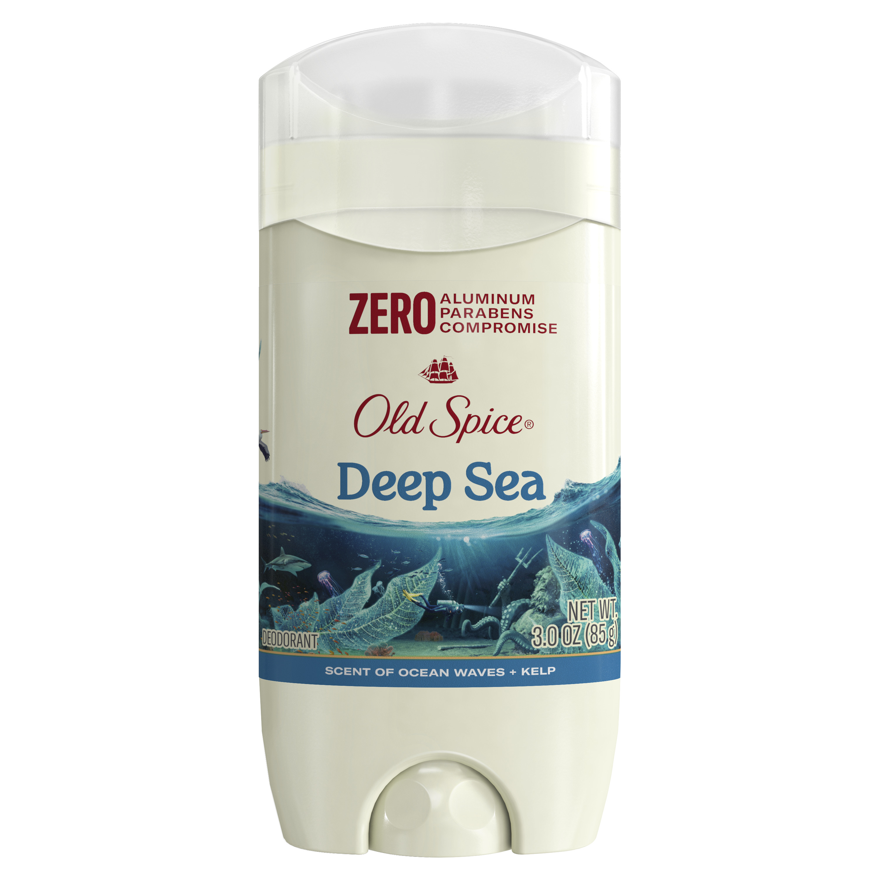 Old Spice Men's Deodorant Aluminum-Free Deep Sea with Ocean Elements, 3 Oz