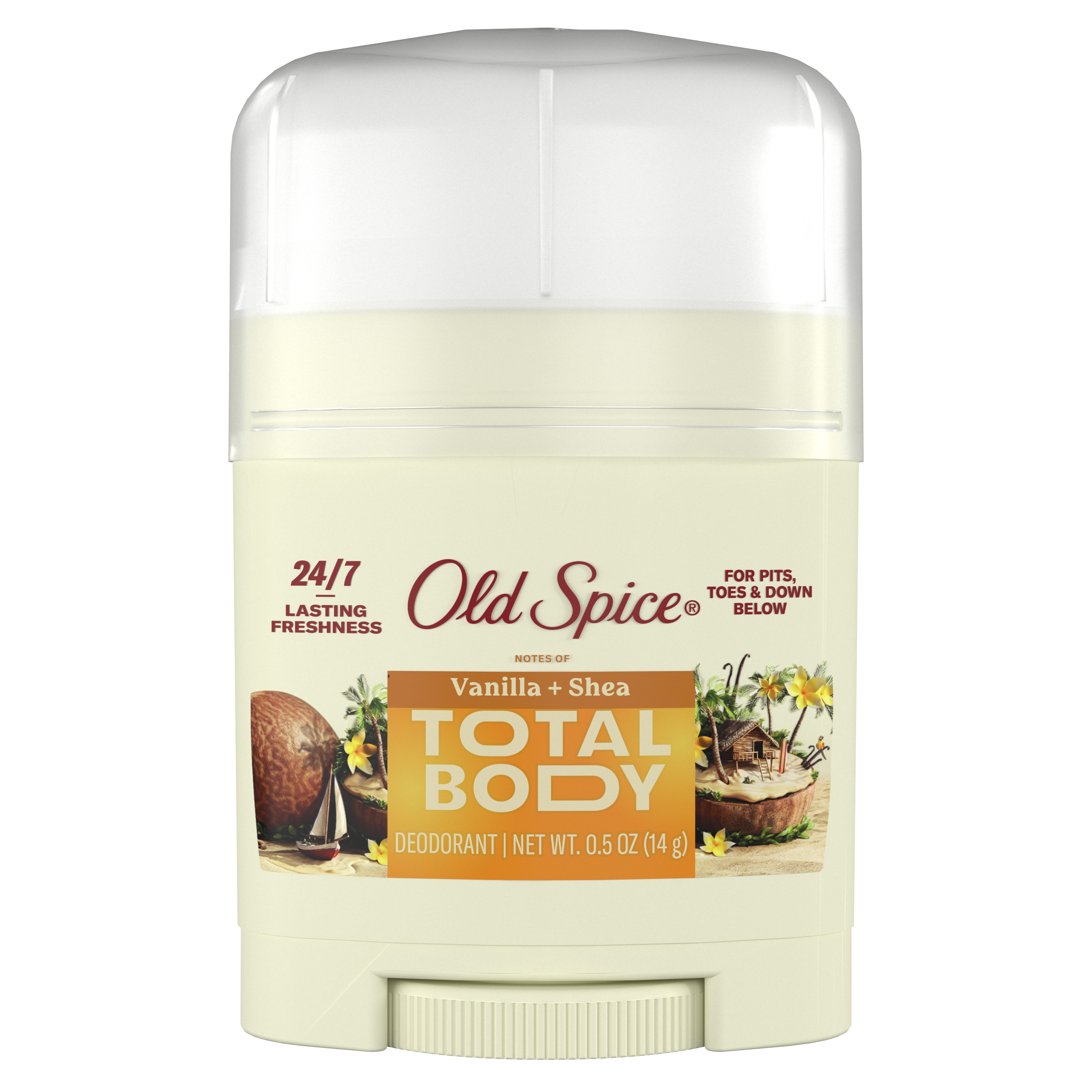 Old Spice Whole Body Deodorant Travel Stick Vanilla Shea 0.5 Oz