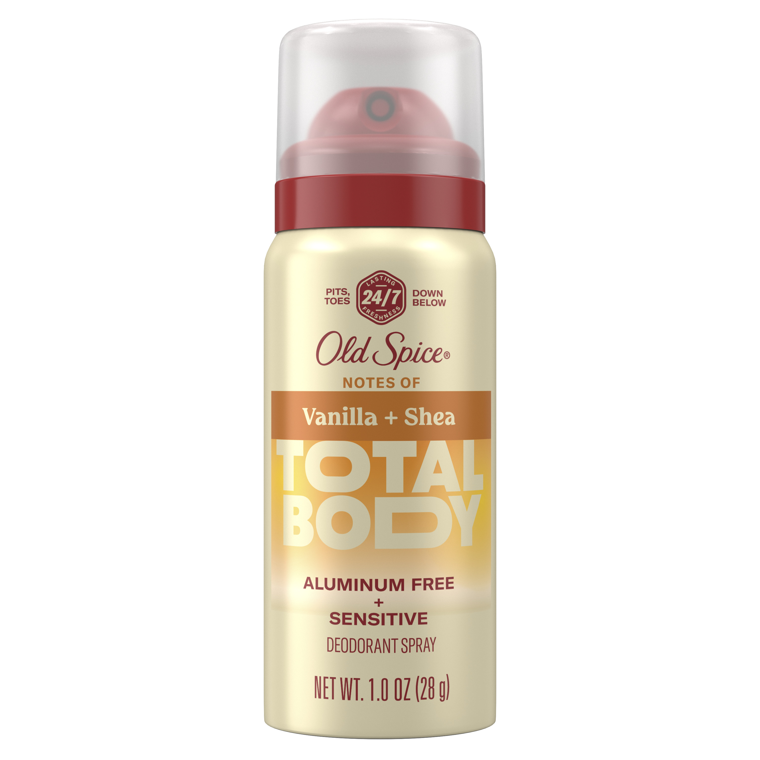 Old Spice Whole Body Deodorant Travel Spray Vanilla Shea 1 Oz