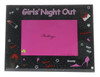 Black Pink glittered girls night out photo frame red decals holds 4x6 inch picture